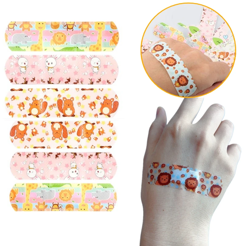 100 قطعة/المجموعة الكرتون الفرقة المعونة مقاوم للماء لاصق الضمادات شفافة غير شفافة اللدائن الإسعافات الأولية التصحيح لاصق الضمادات #1