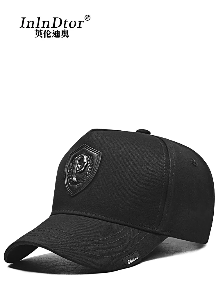 InlnDtor letter cap male high top big head circumference show face small four seasons baseball cap outdoor fishing duck cap