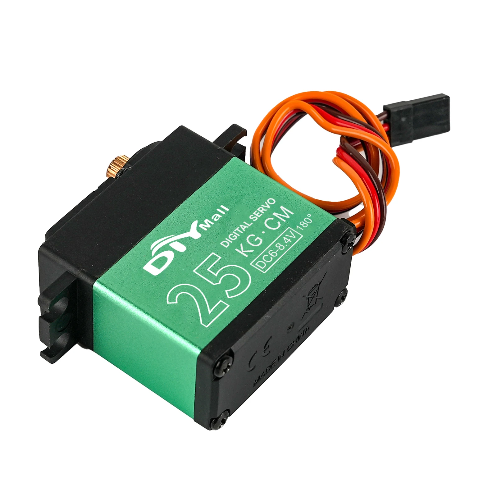 Servo digitale standard con ingranaggi metallici a coppia elevata da 25 kg Servo sterzo verde per velivoli per auto robot 1/8 1/10