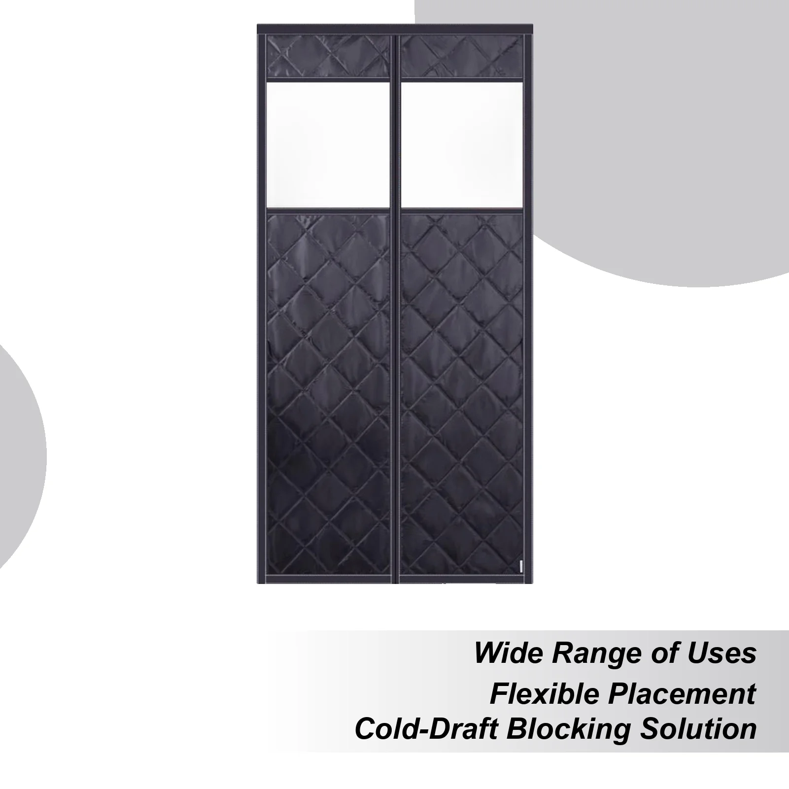

Winter Thermal Door Cover Insulated Screen With Clear Window Temporary Thicken Door Winter Cover For Living Room Kitchen Patio
