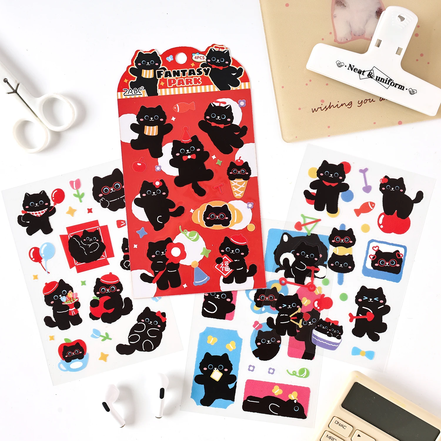 

4 листа Kawaii Animal Park мультфильм наклейки для домашних животных DIY дневник альбом скрапбук чехол для телефона украшения милые канцелярские наклейки