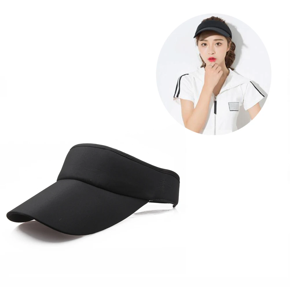 

Unisex Men Women Summer Adjustable Sun Visor Tennis Hat Outdoor for Sports Beach Vacation Hiking Golf(Black)