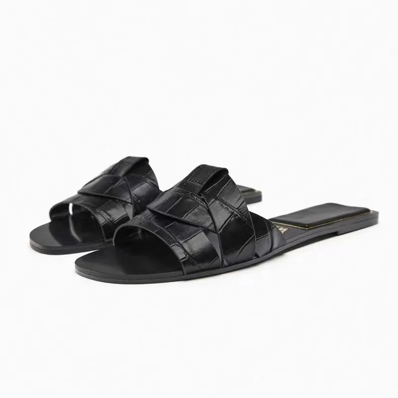 Cross flat simple versatile sandals women's summer new casual simple open toe backspace sandals women shoes for women