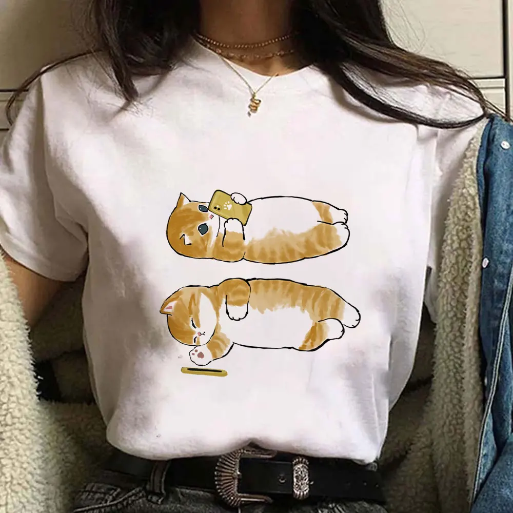 Summer Women's Tshirt 3d Cute Cat Print Tops Cartoon Blouse Harajuku Funny Graphic Short Sleeves Shirt Casual Oversize Clothes