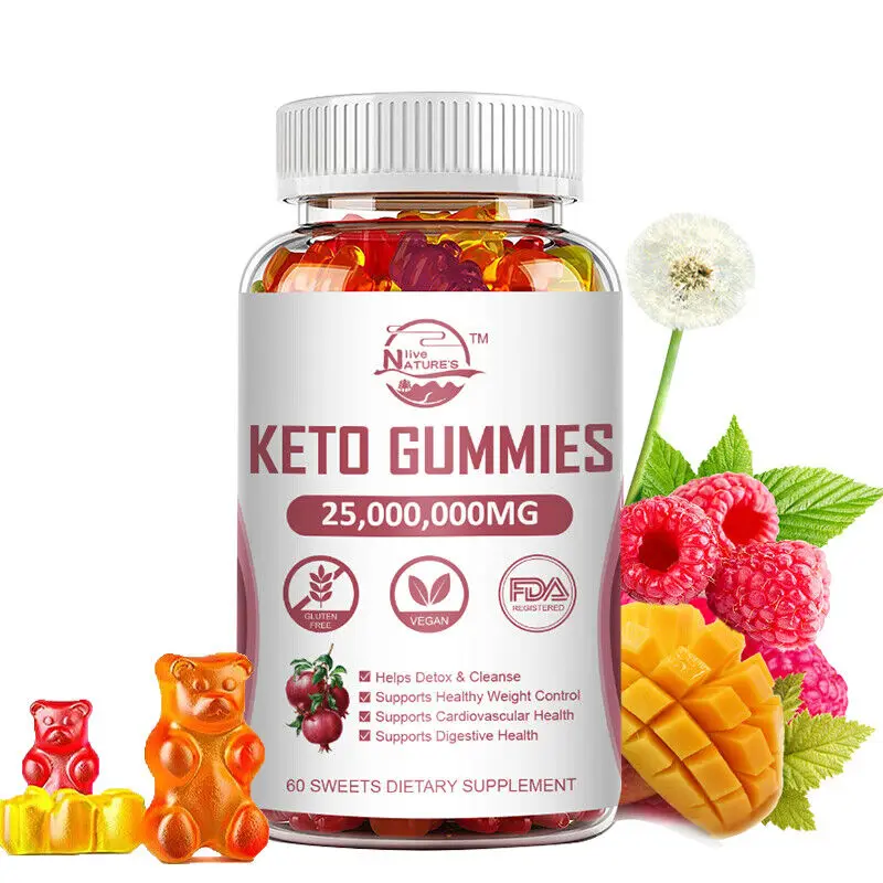 

NATURE'S LIVE Keto Diet Gummies 25,000,000mg Weight Loss Fat Burner Dietary Supplement Adult