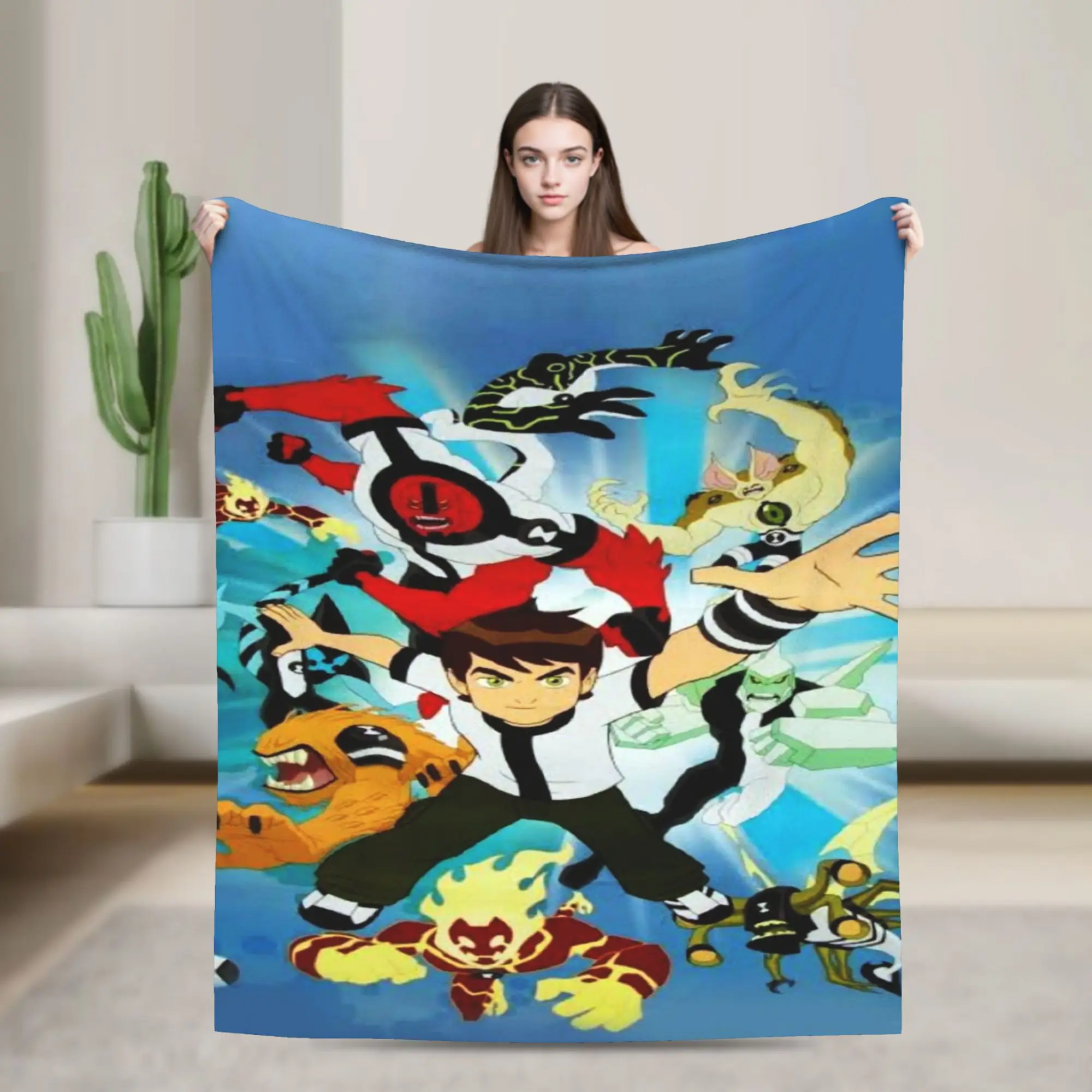 Stylish Ben 10 Anime Blanket Ultra-Soft Velvet  Relax Throw Blanket Machine Washable