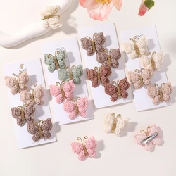LOVEKIKI 4/5Pcs Glitter Hair Clip for Girl Ribbon Bows Hairpin Handmade Pearl Hair Bangs Side Clips Children Hair Accessories