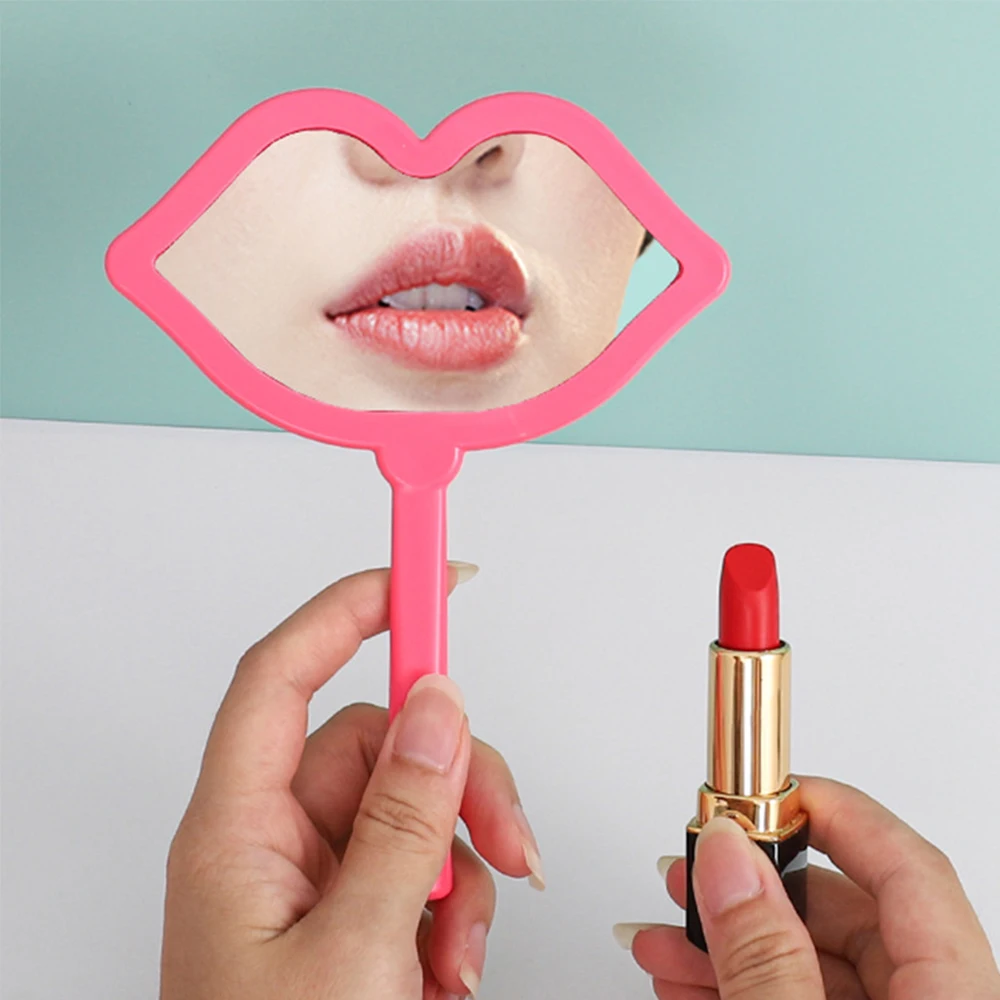 Hand Mirror Custom Logo Eyelash Extension Salon Personalized Square Lip Shape Hand Hold Mirror Lash Artist Salon Accessories