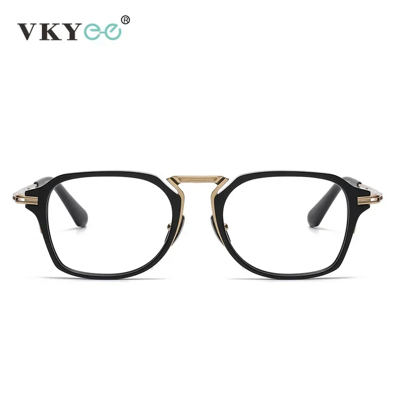 VICKY Retro Square Pure Titanium Eyeglasses Frames Simple Design Customizable Prescription Blue Light Protection Glasses DTX413