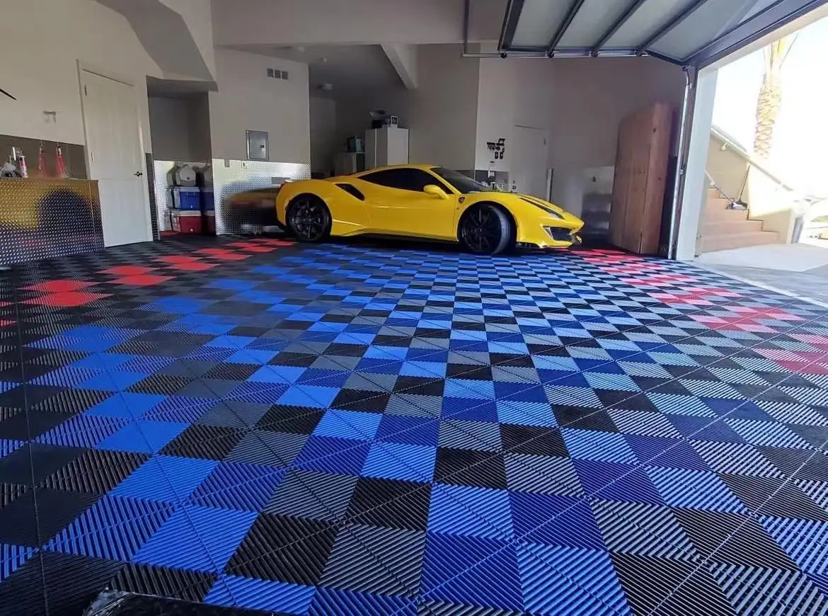 China Interlocking Floor Tiles/super Quality Temporary Diy Pvc Garage Floor Tiles Car Wash