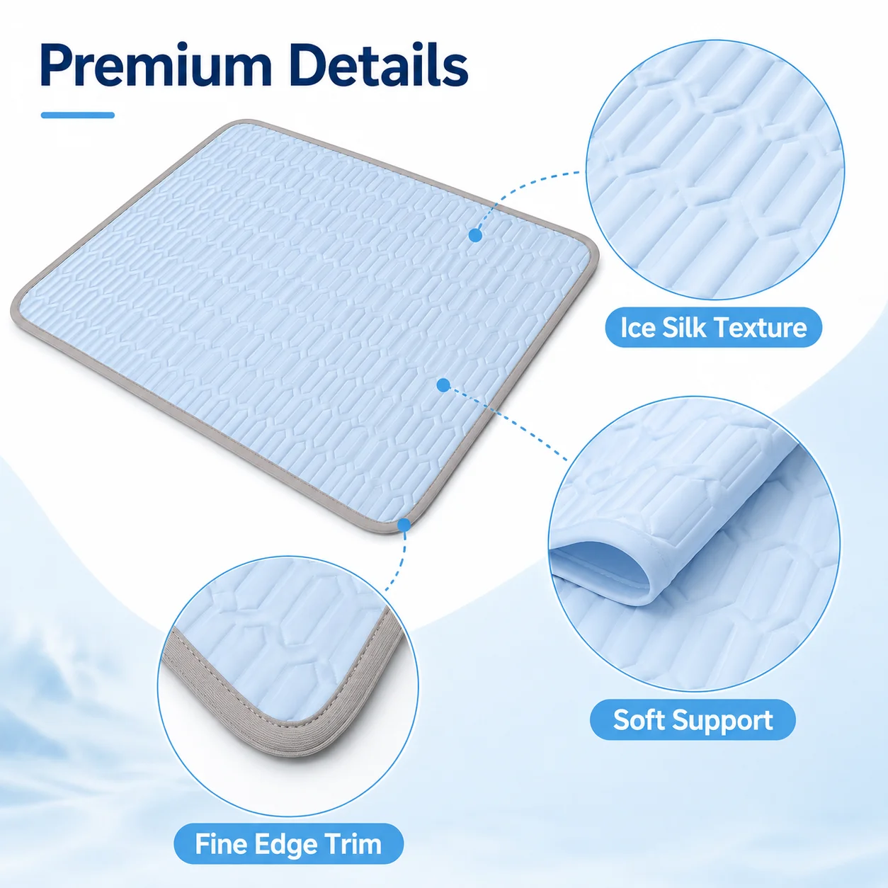 Ice Silk Cooling Pet Mat Summer Dog Cat Cooling Pad Breathable Soft Sleeping Blanket Anti-Heat Pet Bed Cushion for Small Medium - view 3