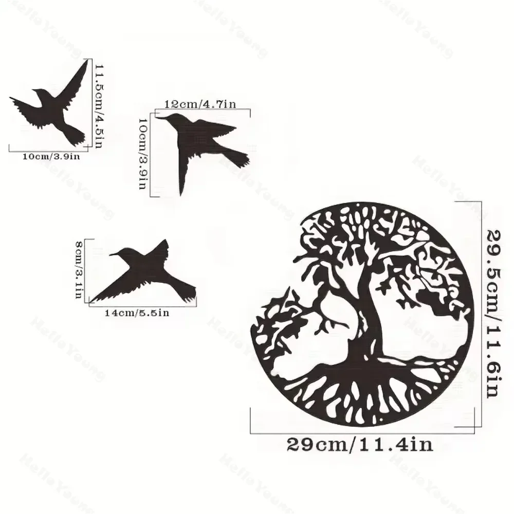 Glorious Tree of Life Metal Crafts - Magnificent Outdoor Yard Art, Stunning Iron Wall Decoration, Attractive Home Decor Pendant