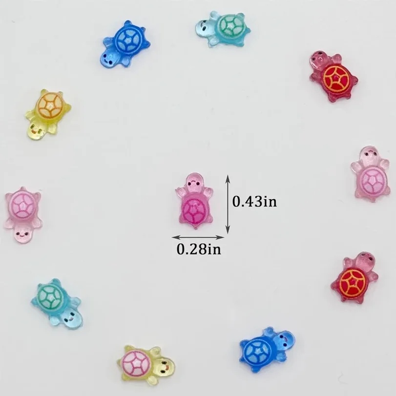 100pcs Glow in The Dark Resin Turtle Figurines | Cute Miniatures for Fairy Garden, Micro Landscape, Dollhouse Decor Crafts