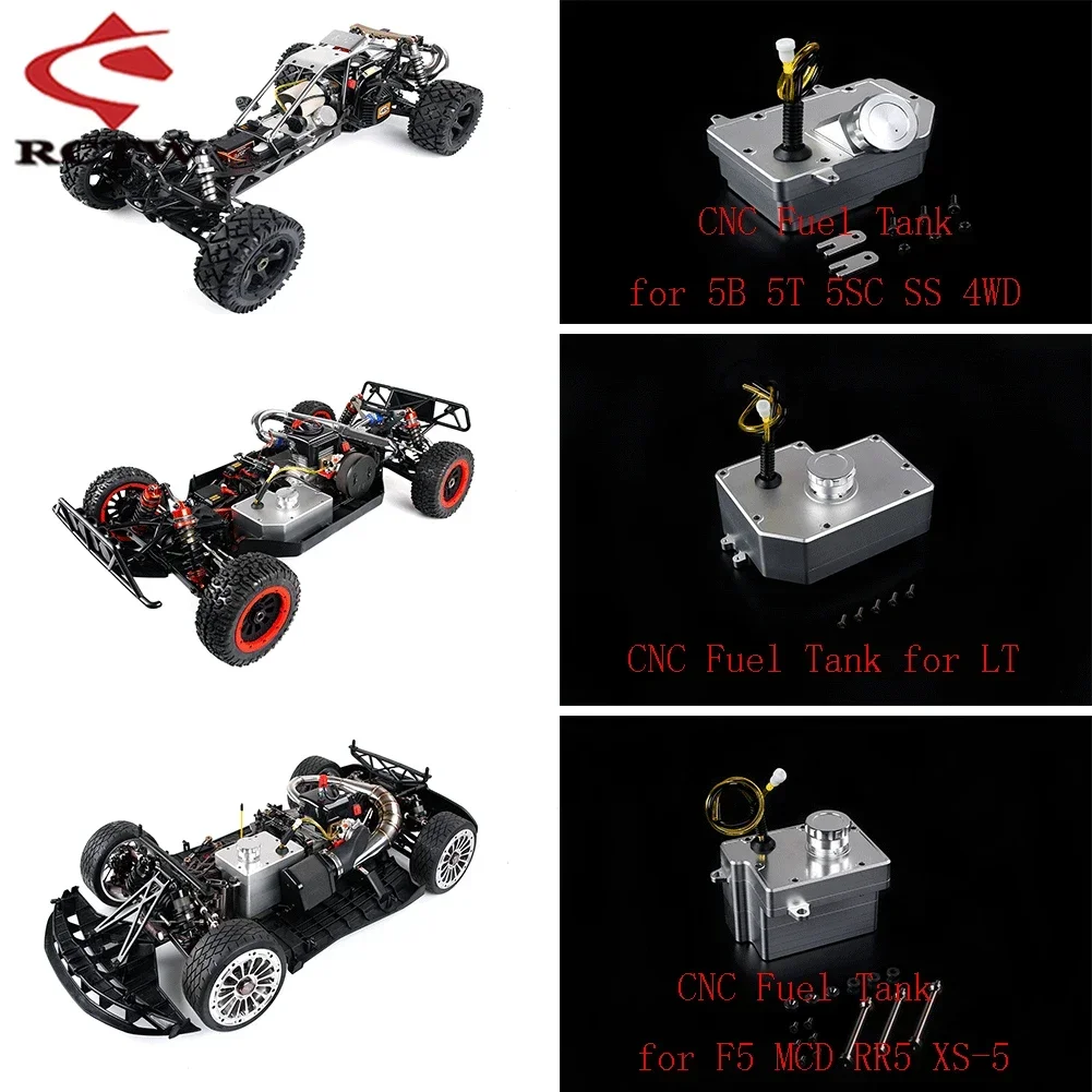 CNC معدن الألومنيوم خزان الوقود ل 1/5 HPI ROFUN KM BAJA Losi 5IVE-T ROVAN LT/V5 ROFUN F5 MCD RR5 XS-5 شاحنة Rc قطع غيار السيارات