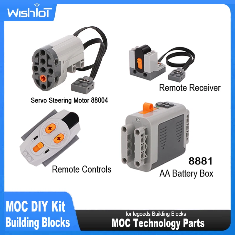 MOC Sever Motor High-Tech Power Function Extension Parts with All Brand Power Group Technology PF Blocks Brick Toys DIY