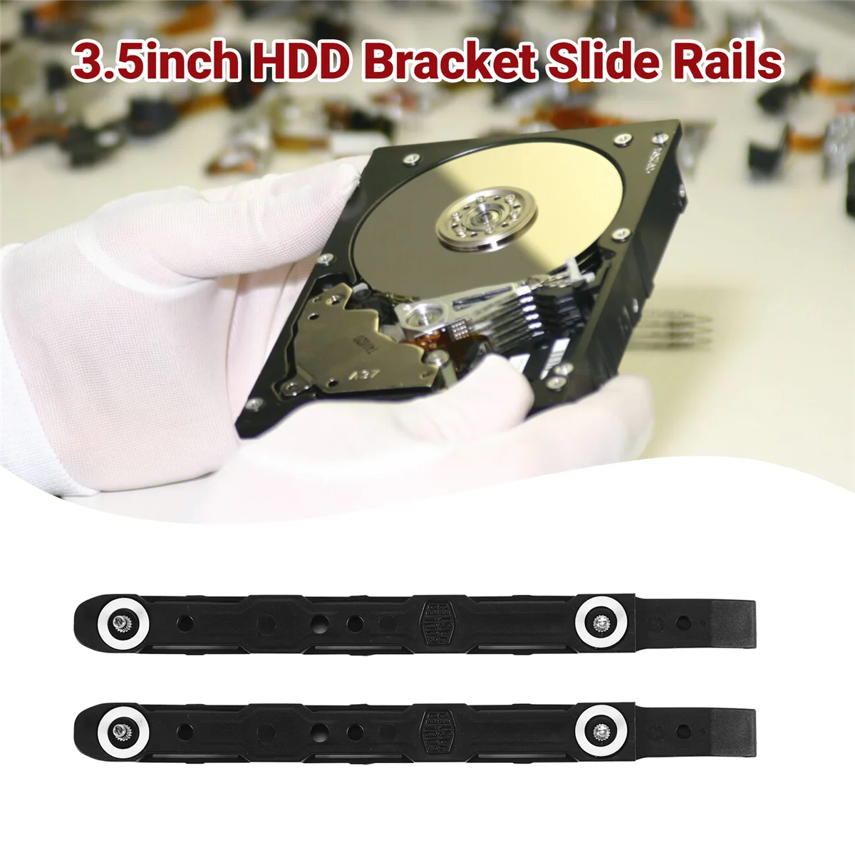 Cooler Master 4 Pack Chassis Hard Drive Mounting Rails Chassis Hard Drive Rails for Cooler Master 3.5inch HDD Bracket,Black