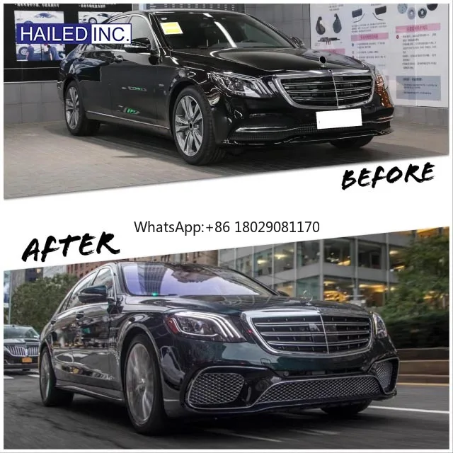 กระโปรงข้างสำหรับ Mercedes Benz W222อัพเกรดเป็นสไตล์ S450กระโปรงข้างสำหรับ S Class สำหรับ Maybach สำหรับ S63 S65