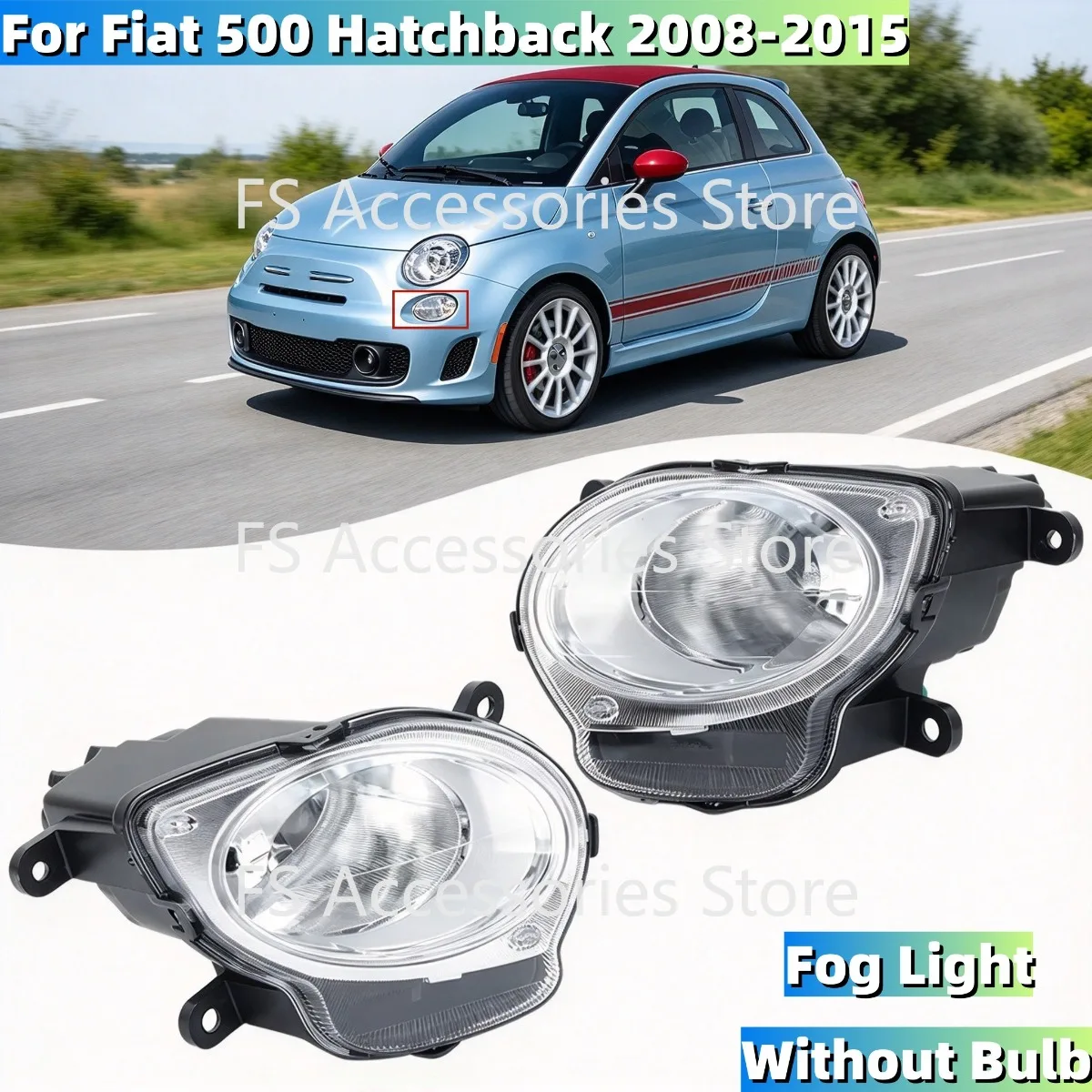 Lower Headlight Front Lamp Case Headlamp For Fiat 500 Hatchback 2008-2015 51786772 51786771 Without Bulb Headlight Front Lamp