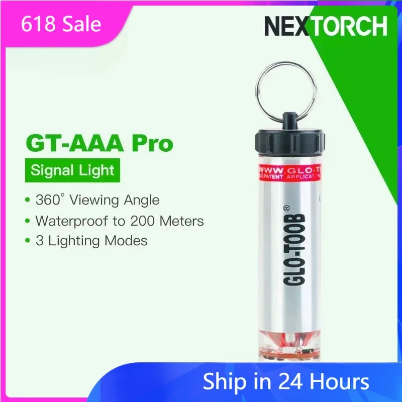 nextorch-glo-toob-gt-aaa-pro-lampe-de-poche-de-signal-de-plongee-200-m-de-profondeur-rating-360o-visible-3-modes-d'eclairage-plusieurs-couleurs