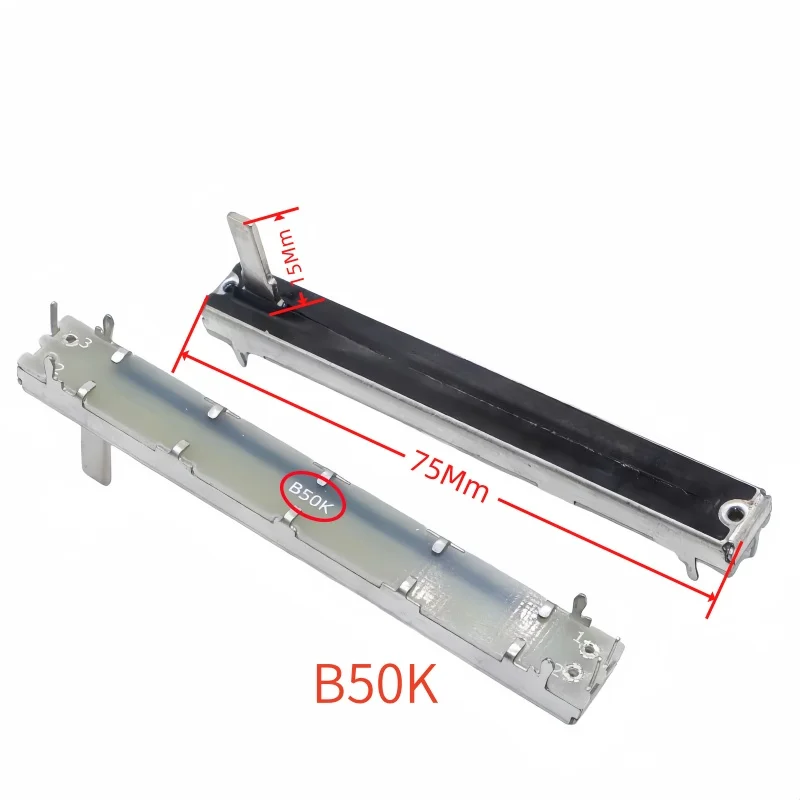 5 szt. SC6021N 75MM Potencjometr Suwakowy Prosty Jednokanałowy Potencjometr B10K B50K A10K Skok 60mm Długość Uchwytu 15mm — zdjęcie 6