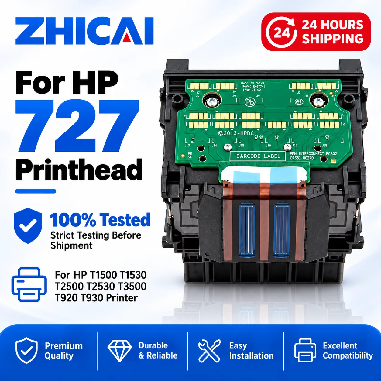 For HP 727 Printhead B3P06A Compatible For HP T1500 T1530 T2500 T2530 T3500 T920 T930 Large Format Plotter Printer