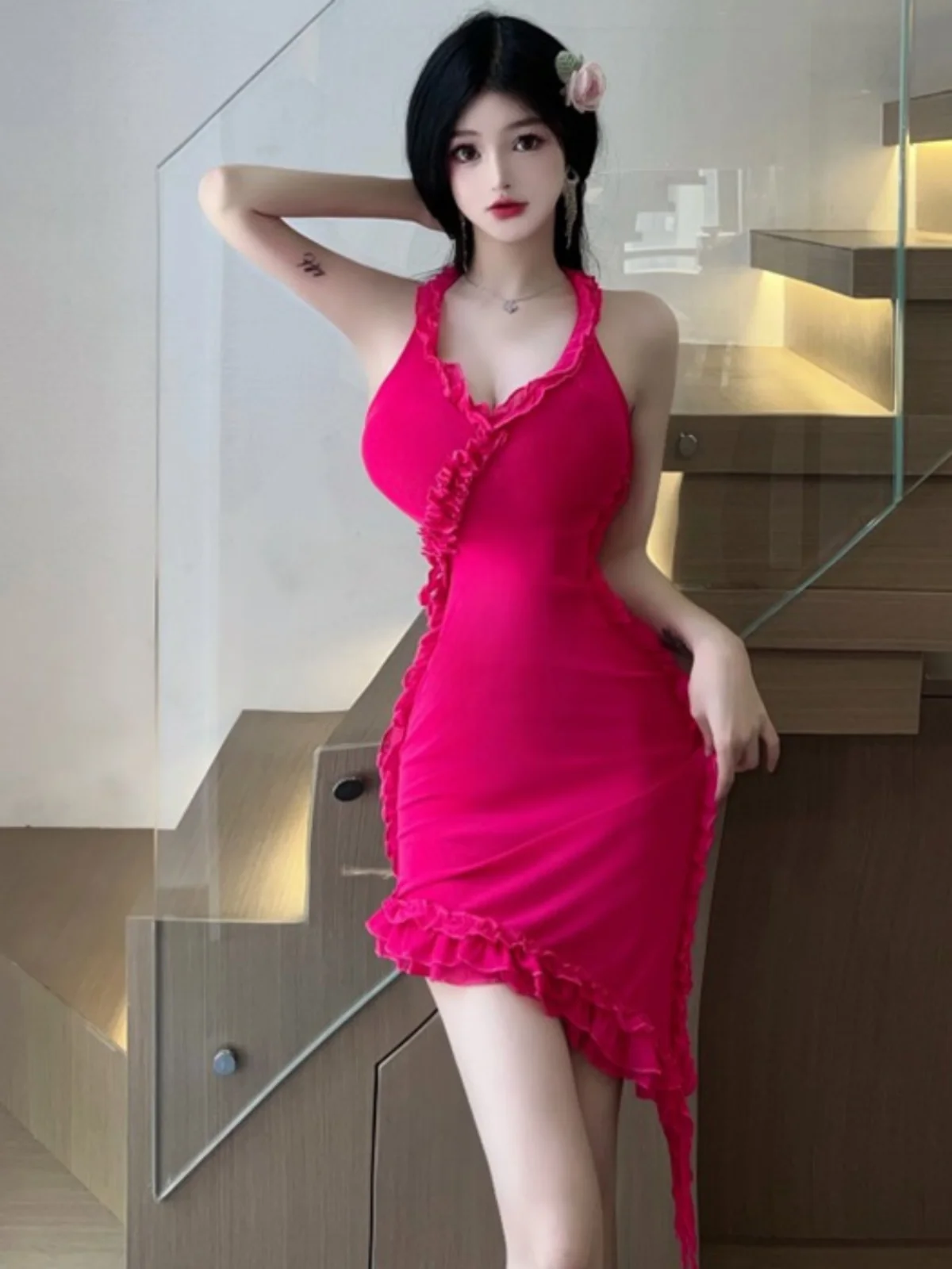 

Сексуальная юбка Vaion ort V-Ne Svel Bodycon Асимметричная сетчатая ткань с высокой талией Bell H-образный цельный весенний...