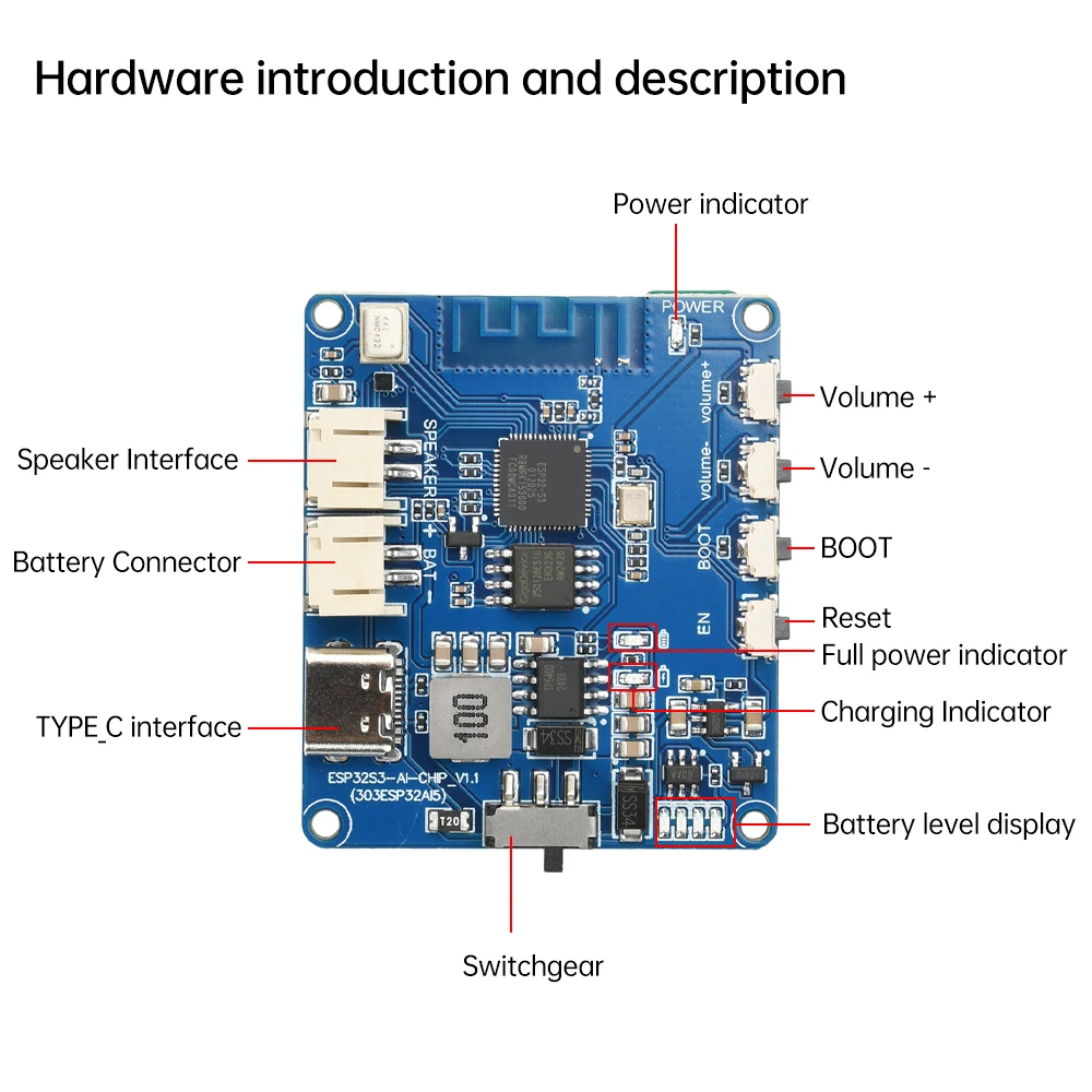 샤오지 AI 인공지능 ESP32-S3 음성 채팅 모듈 딥시크 지원 WiFi LCD 디스플레이 화면 ESP32 S3 사운드 모듈