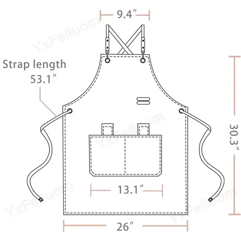 Waterproof Kitchen Apron For Women/Men With Pockets Work Mandil Cleaning Pinafore Restaurant Shop Waiter Work Uniform