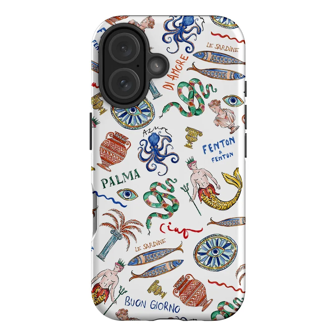Clmj Il Mediterraneo funda de teléfono para iPhone 16 15 14 13 12 11 X XS XR XSMAX 7 8 Pro Max Plus funda trasera de lujo de doble capa