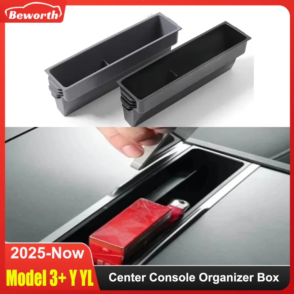 Für Tesla Model 3 Y YL Juniper Highland 2025 2026 Mittelkonsole Aufbewahrungsbox Armlehnen-Organizer Karten-Handy-Ladekabel-Etui