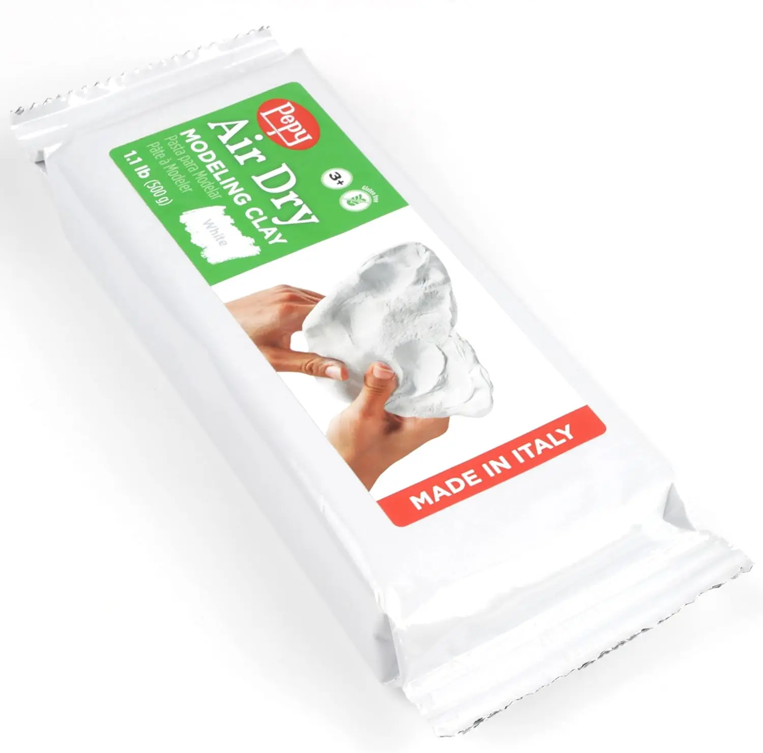 

Высококачественная самозатвердевающая глина для лепки, белая, 1,1 фунта (500 г), легко используемая для уроков в классе и творчества по методике Монтессори