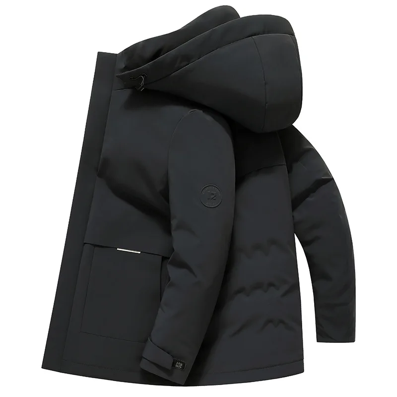 Down Jacket Middle-aged and Young Men's Business and Leisure Detachable Hat Thickened Cold and Warm Jacket