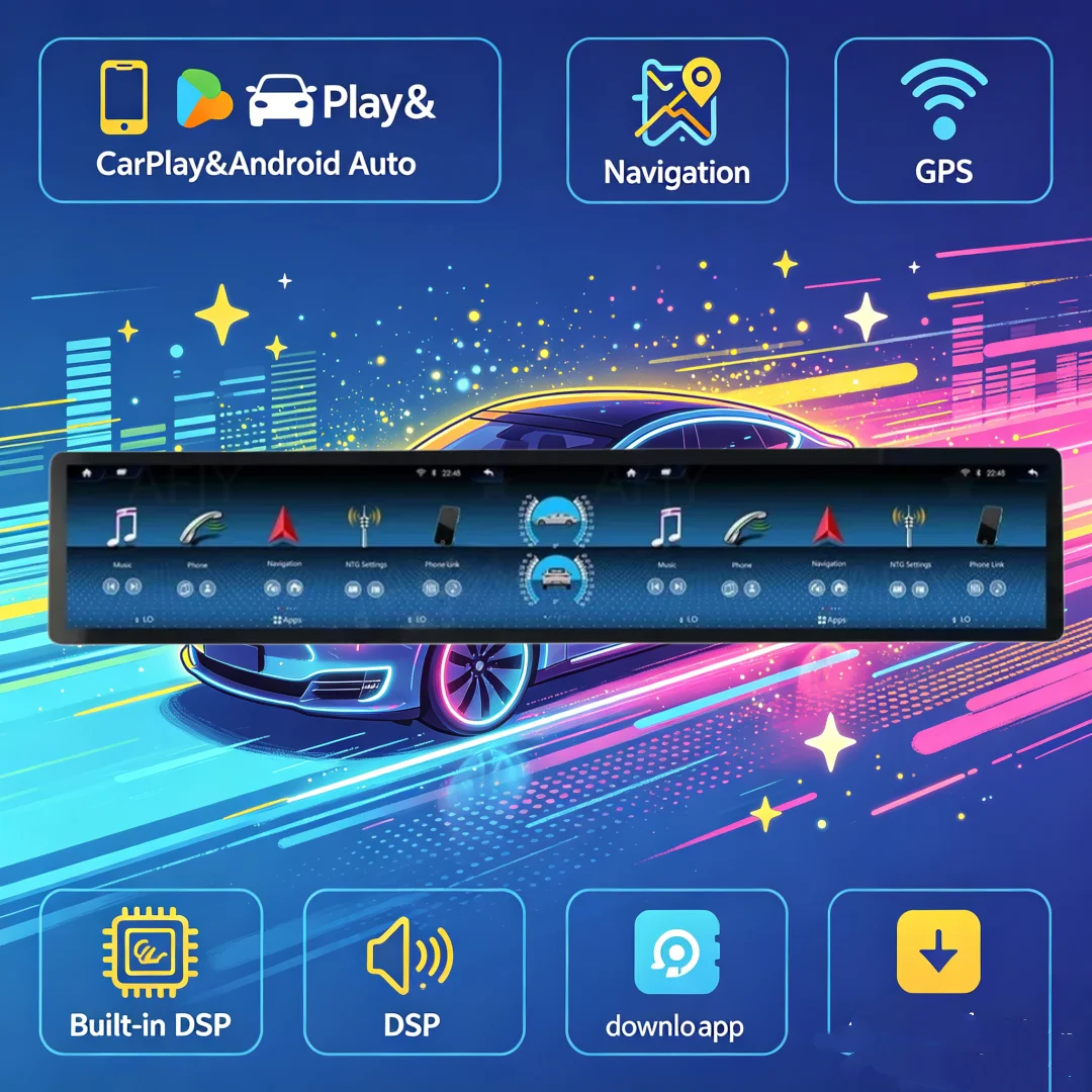 Car Radio Stereo For Mercedes Benz C Class W205 2015 2016 -2022 Android Auto Wireless Carplay Multimedia Player DSP Head Unit