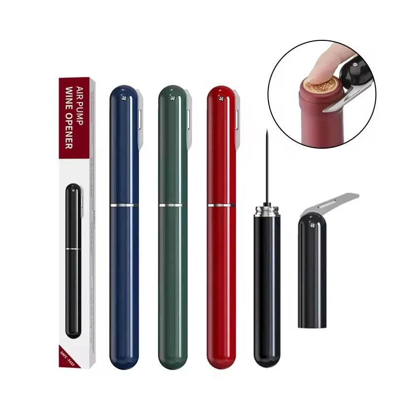Dual Function Air Pump Wine Bottle Opener Air Pressure Cork Extractor With Foil Cutter Portable Bar Accessory