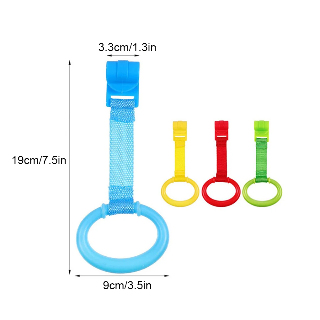 Baby Crib Playpen Pull Ring Hanging Rings Learn To Stand Pendants Handles Plastic Universal for Activity Gym Training Accessorie