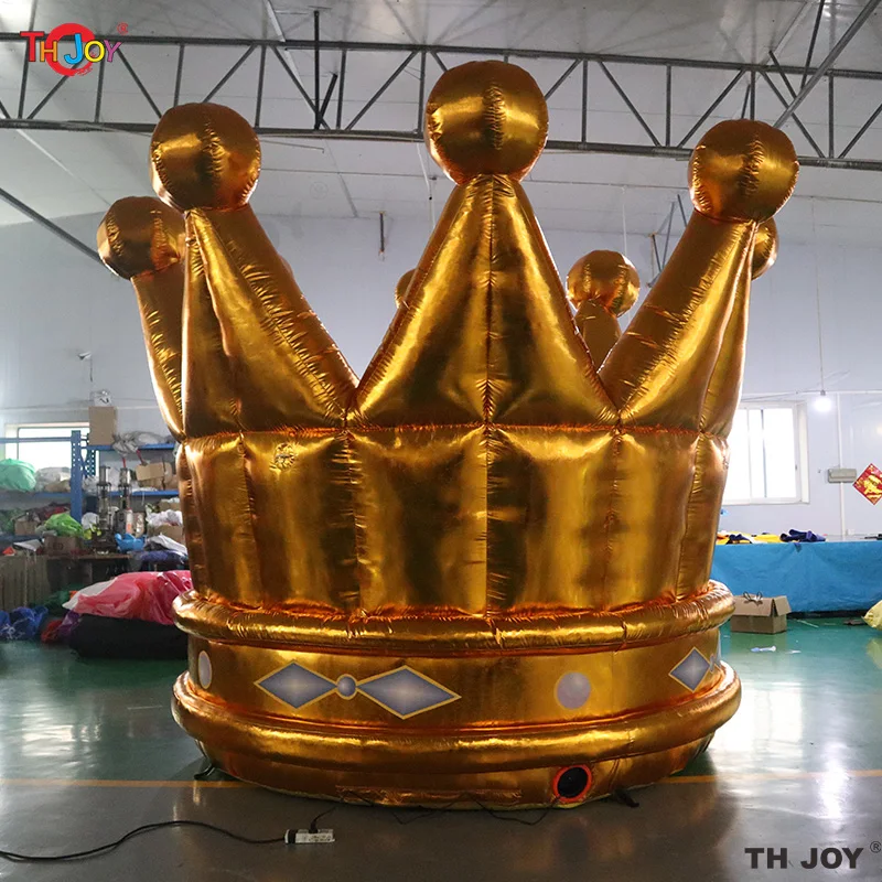 Free Air Shipping Custom 3 meter Giant Inflatable Golden Crown Party Decoration Big Inflatable Crown Hat Model