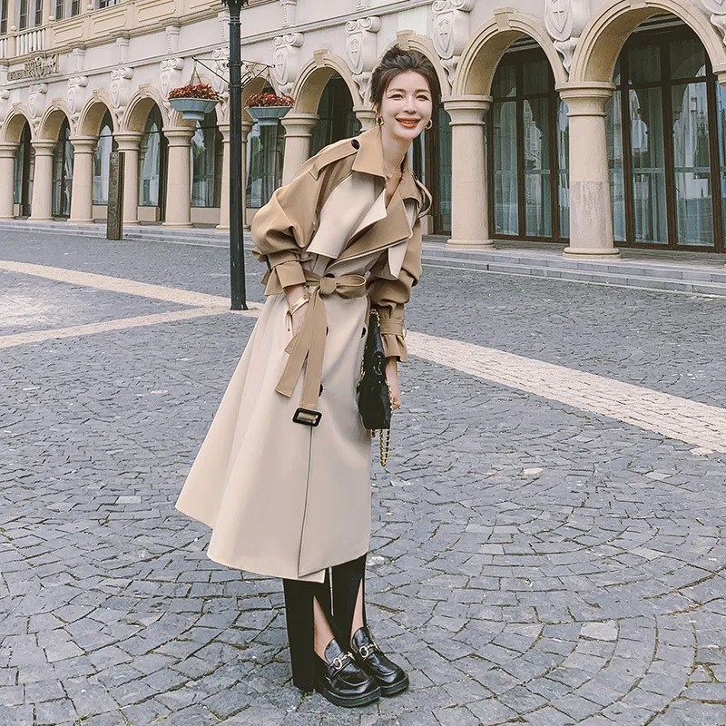 SuperAen Korean Style Popular Trench Coat 2024 Spring and Autumn Fashion Long Coat for Women