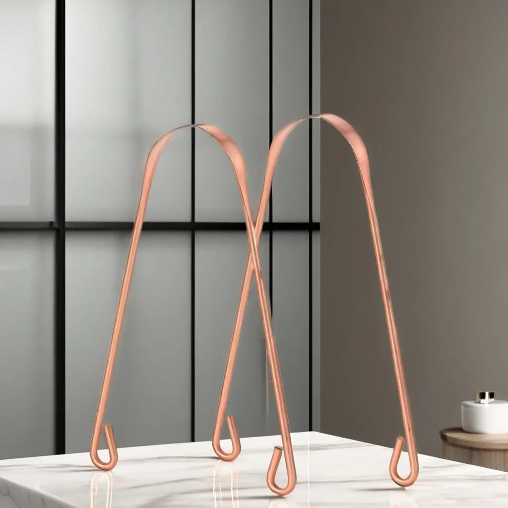 1PC/2pcs Eco-Friendly Copper Tongue Cleaner Reusable Zero Waste Oral Hygiene Tongue Scraper with Wide Cleaning Span