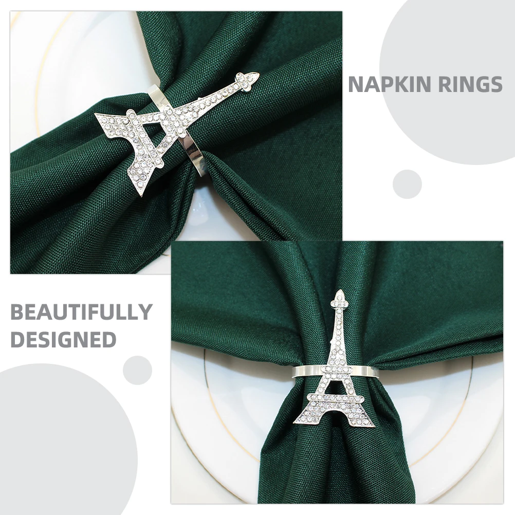 

6 Pcs Napkin Ring Wear-resistant Alloy Serviette Buckle Decorative Hotel Restaurant Party Banquet Wedding Reusable Chic