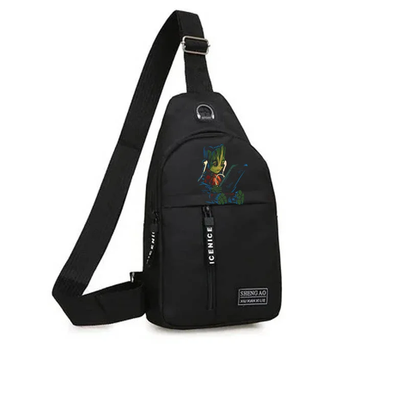 Groot-Bolso de pecho multifuncional de dibujos animados para hombre, bandolera de tendencia para deportes al aire libre, bolso de viaje, mochila de ciclismo coreana