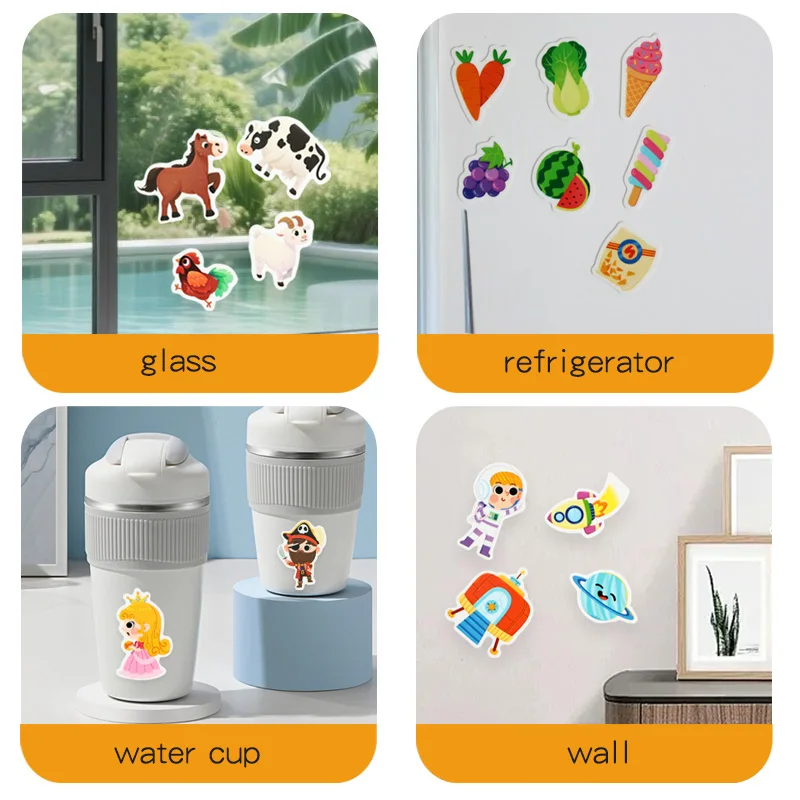Kids Reusable Sticker Book with Bubble & Jelly Stickers – Multi-Theme DIY Craft Toy, Portable Quiet Activity Book for Kids