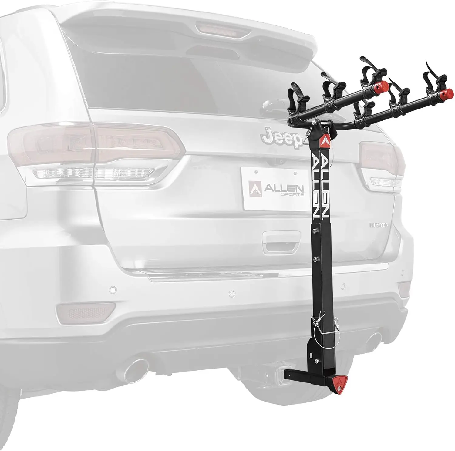 Portabicicletas Allen Sports para 3 Bicicletas, para Enganches de 1.25" y 2", Instalación Rápida con Llaves, Brazos Plegables