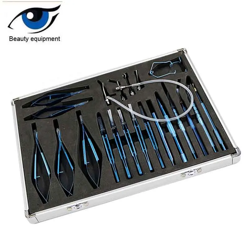 Ophthalmic microsurgical instrument set 21 sets stainless steel titanium alloy microsurgical instrument set