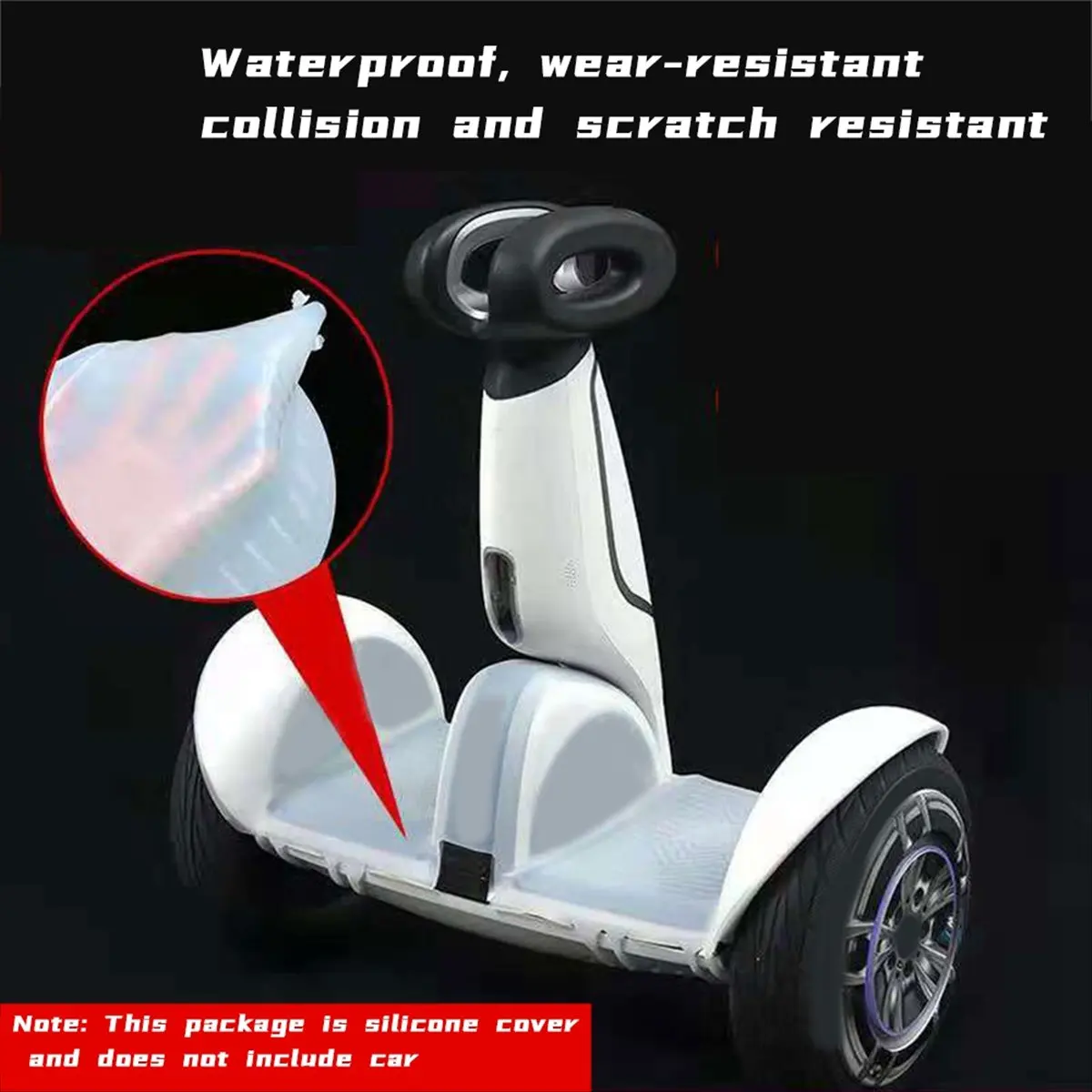 غطاء حماية لسترة الغبار من السيليكون من ONGE لسيارة توازن زائد باللون الأبيض