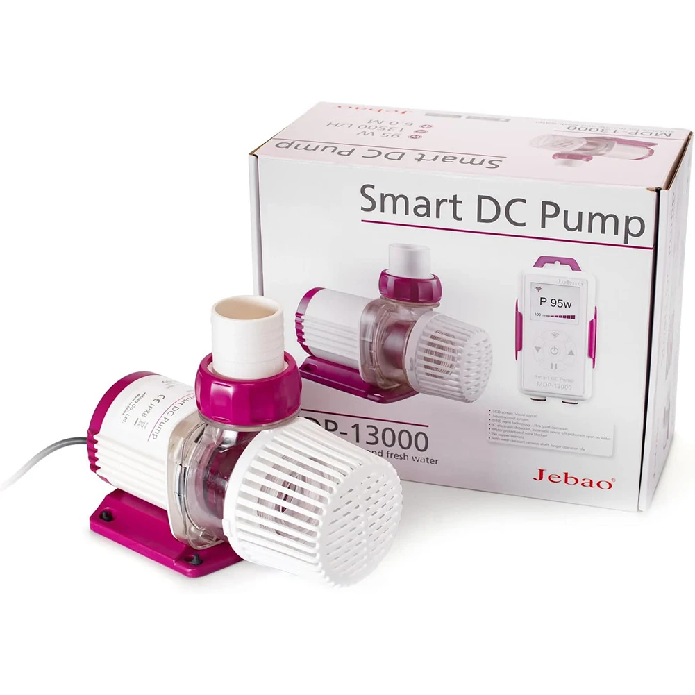 

Jebao MDP-13000 95W Smart DC Pump With LCD Display Controller Flow 3566GPH For Saltwater Tank