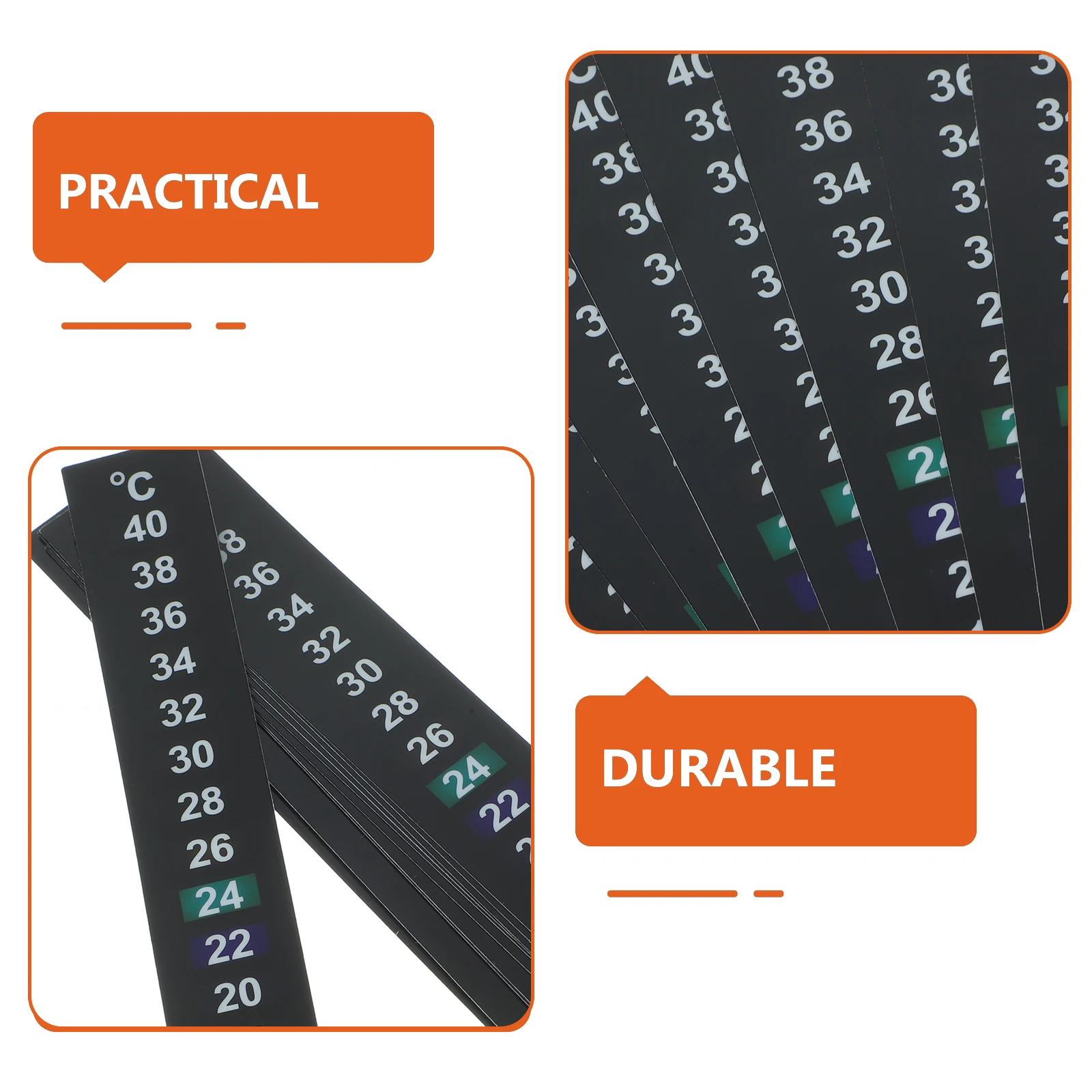 

15pcs Temperature Bar Thermometer Special Thermometer Strip Strip Aquarium Fish Tank Reptile Box PET Liquid Crystal Safe