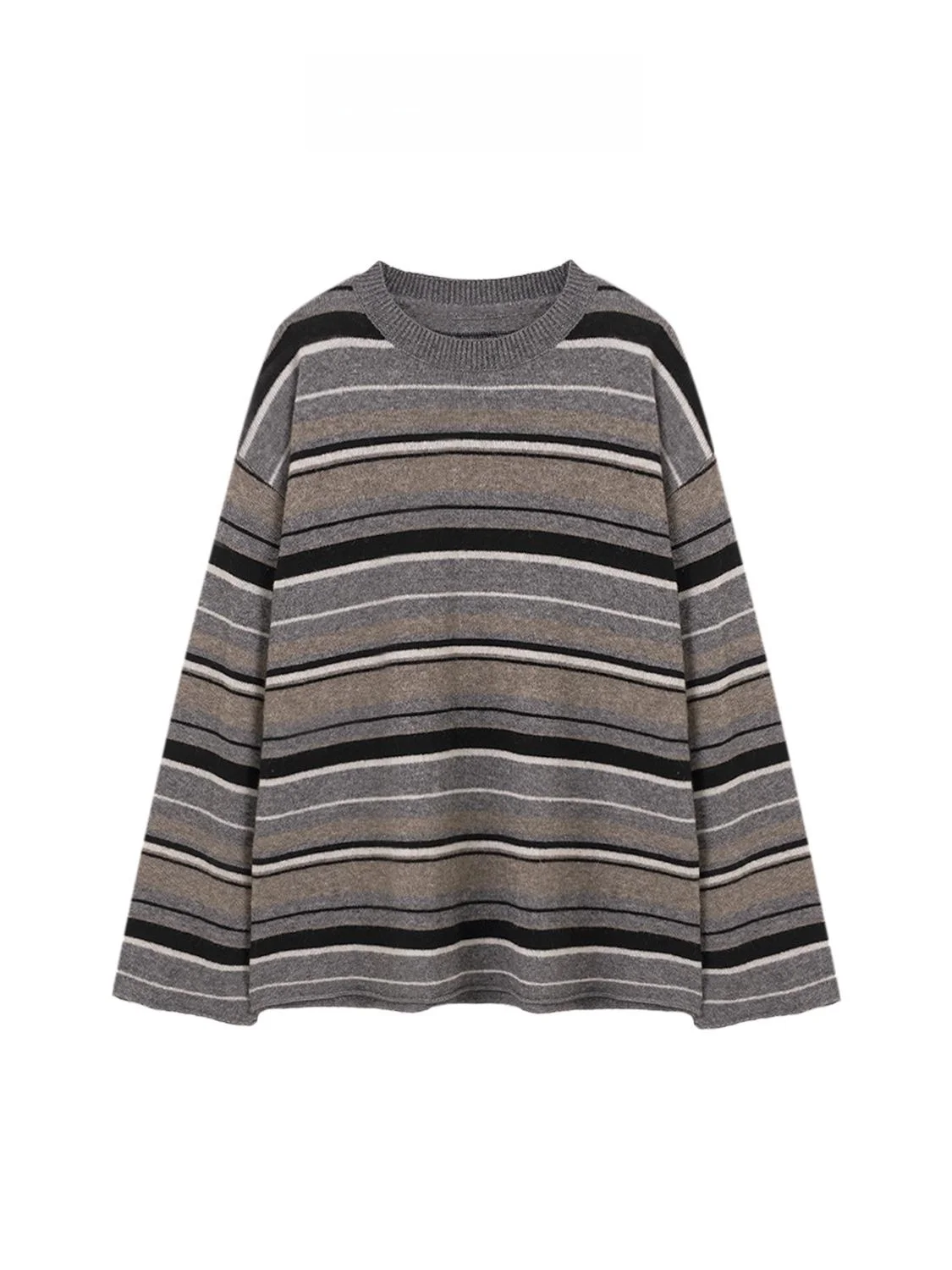 

Camere Alpaca Wool Color Blo Stripe round Ne Knitted Sweater Women's Sle Hong Kong Faion Iron Free Woolen Fa...