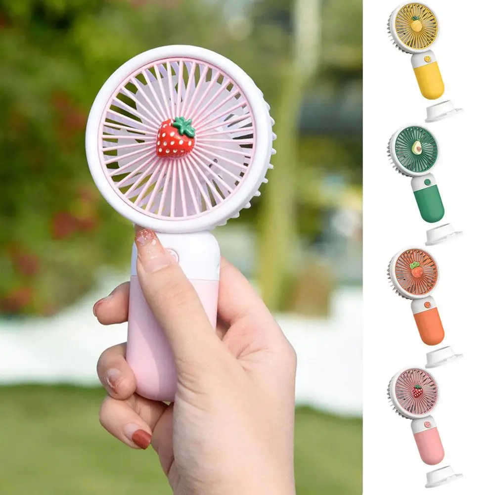 Summer Mini Fan Portable Handheld Fan Cartoon Cute Student Desktop USB Charging Fruit Multiple styles and colors Fan