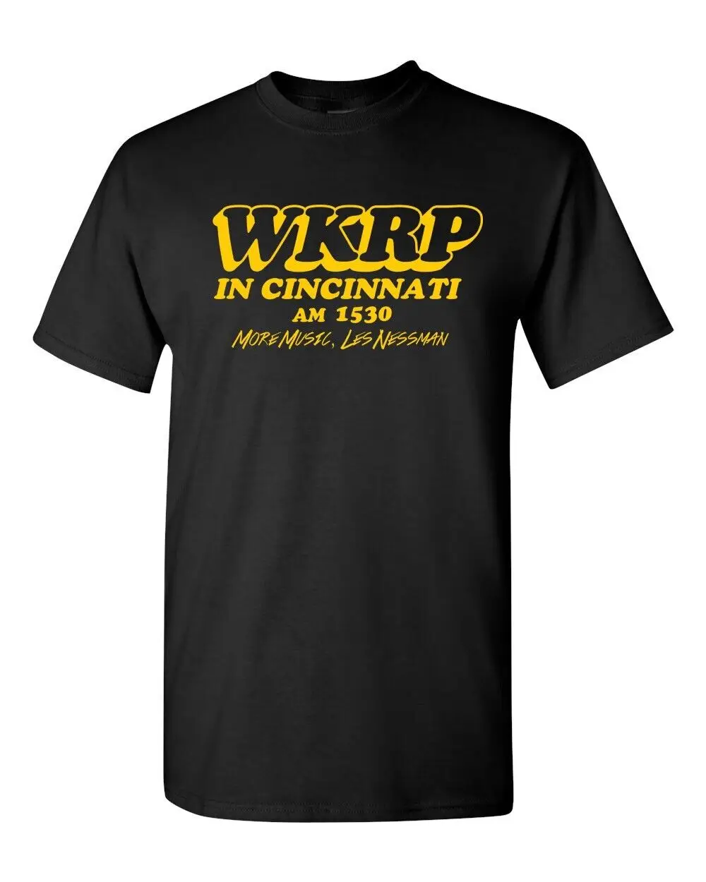 WKRP в Цинциннати, больше музыки, без рисунка, Nessman, Классическая ТВ, унисекс футболка 1481