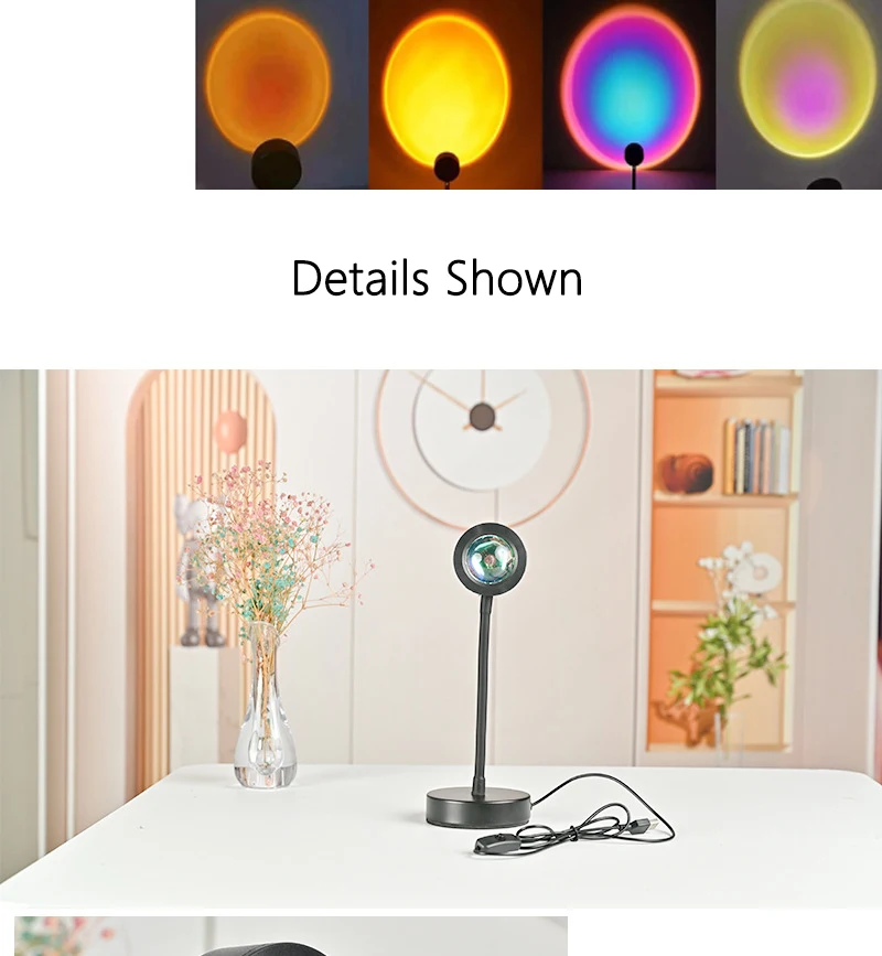 LED Sunset Lamp Nightlights USB Projector Birthday Party Decoration Mood Lights For Bedroom Living Room Wall Photography_maomaolike.com
